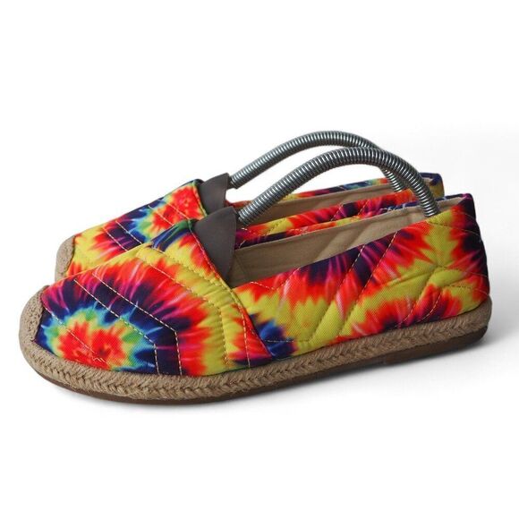 Yoki Juno Rainbow Tie Dye Espadrille Slip-on Flat Shoes Women's 9.5-10 - Picture 2 of 10
